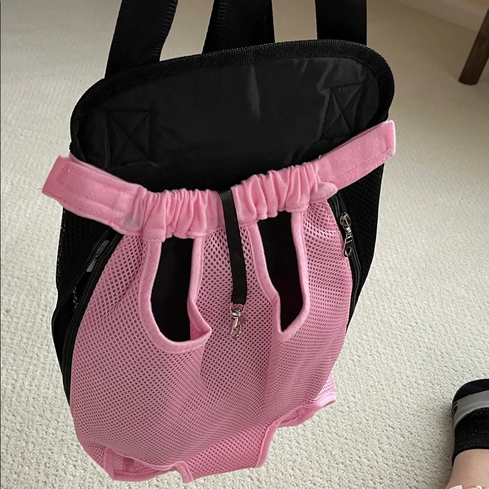 Pink and Black Pet Carrier Backpack